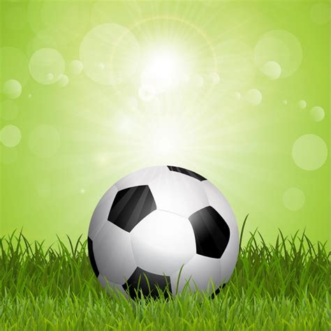 Football Background With Soccer Ball In Grass Vector Free Download