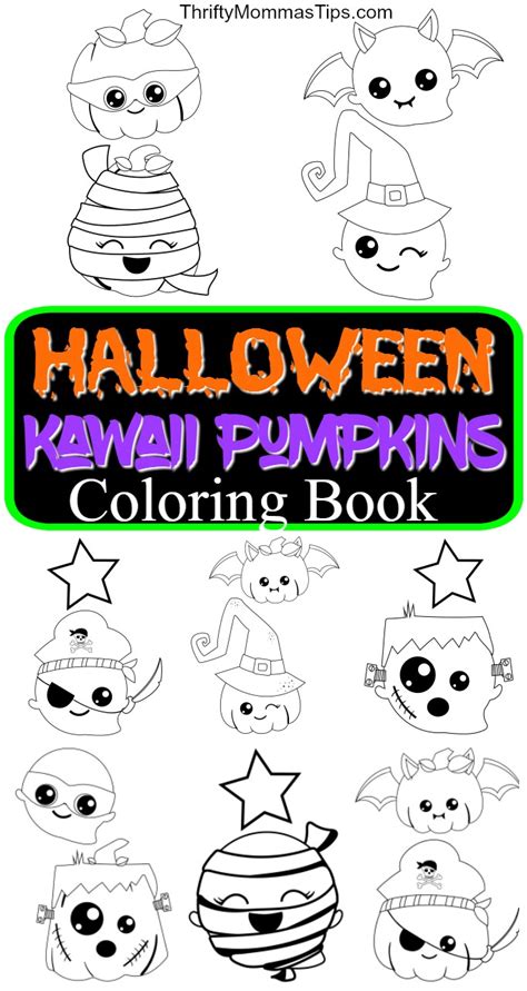 Halloween Kawaii Pumpkins Colouring Book Thrifty Mommas Tips
