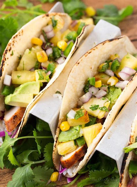 Tequila Lime Chicken Tacos With Grilled Pineapple Salsa