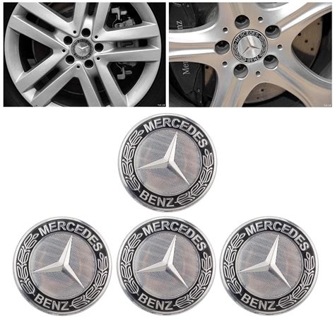 4x 75mm Black Car Wheel Center Hub Caps For Mercedes Benz W205 W204