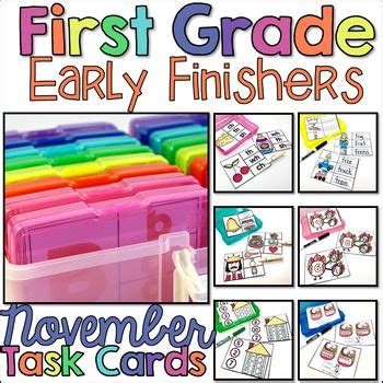 First Grade Early Finisher Task Cards November Cvce Words Rhyming