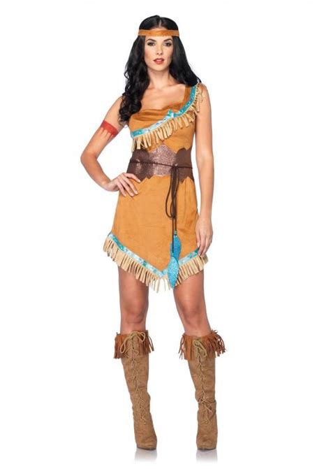 Womens Sexy Disney Pocahontas Fancy Dress Outfit Adult Halloween