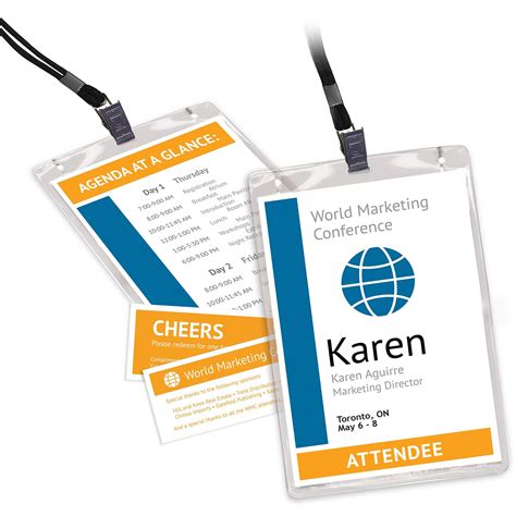 Avery Vertical Name Badges With Tickets Kit Whiteclear 6 X 4 14