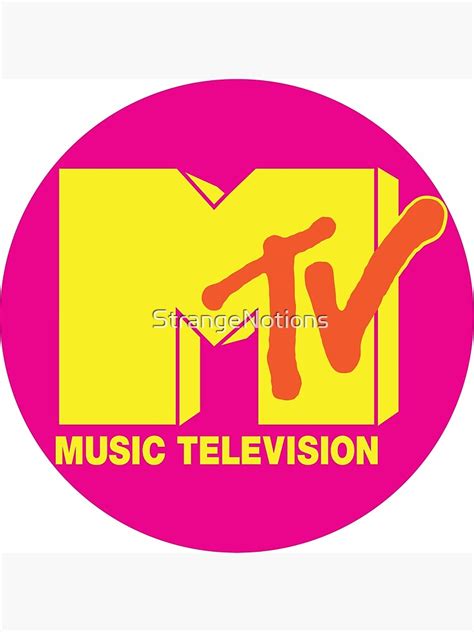 Colorful Round Mtv Music Television Classic 80s Logo In Yellow Pink