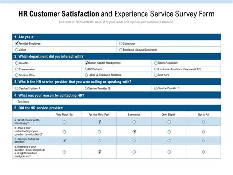 Strategy & leadership hr effectiveness 5 key hr effectiveness metrics for 2020. HR Customer Satisfaction And Experience Service Survey ...