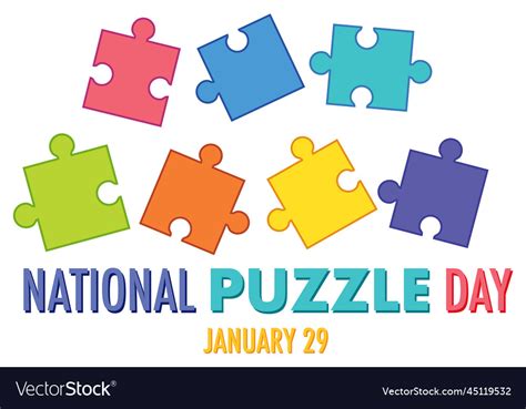 National Puzzle Day Banner Royalty Free Vector Image