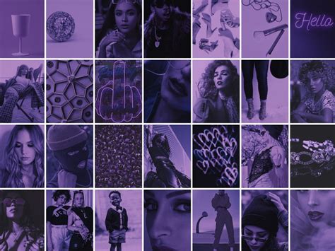 Boujee Purple Aesthetic Wall Collage Kit Purple Aesthetic Etsy