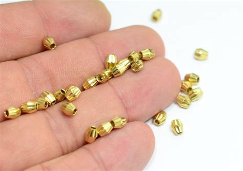 Brass Textured Bead Oval Bead Findings 4x5 Mm Hole Size17 Mm