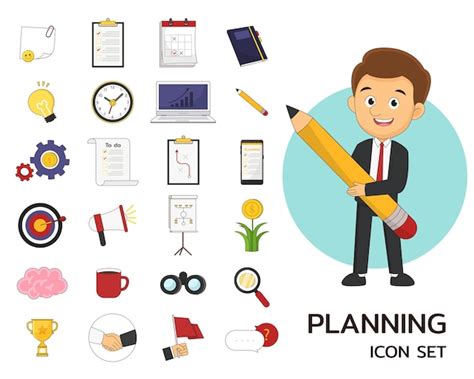 Premium Vector Planning Concept Flat Icons