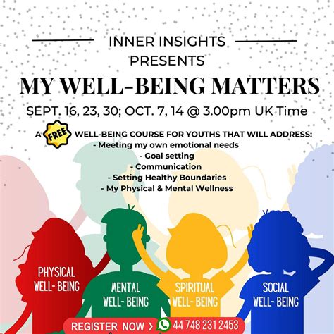 My Well Being Matters A Free Well Being Course For Youths September