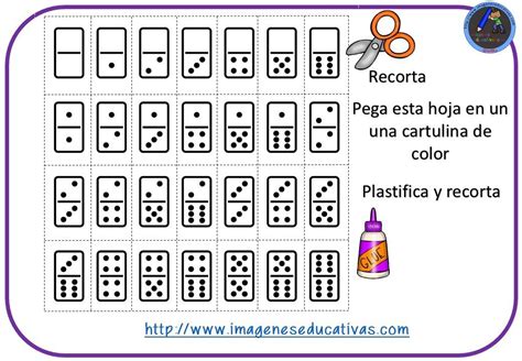 Experiencias digitales para explorar e imaginar. Fichas para trabajar números y dominó para recortar ...