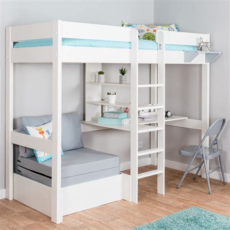 Nexus High Sleeper With Pull Out Chair Bed In Grey Free Stompa S Flex