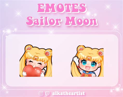 Cute Sailor Moon Emotes For Twitch And Discord Etsy