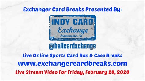 Maybe you would like to learn more about one of these? Exchanger Card Breaks Live Stream - YouTube