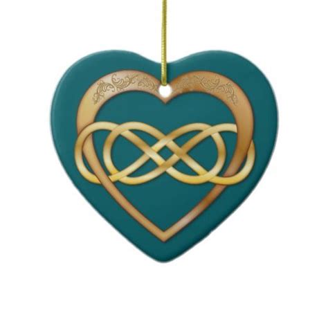 Heart plays an important role in pumping the blood to different organs in the body. Entwined Hearts Double Infinity - Gold on Teal Ceramic ...