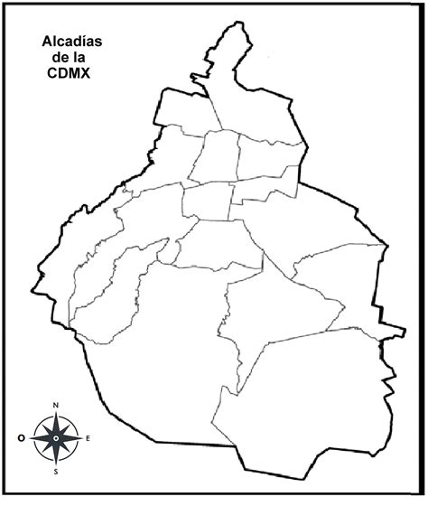 Mapa De Alcaldias De La Cdmx Sin Nombres Para Imprimir En Pdf Images