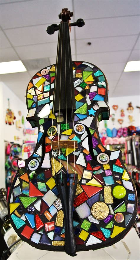 Mosaic Violin By Beth Perry Mosaic Art Mosaic Mosaic Mixed
