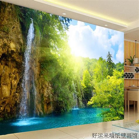 Custom 3d Mural Large Tv Wall Mural Beautiful Scenery Wallpaper 3d Landscape Living Room