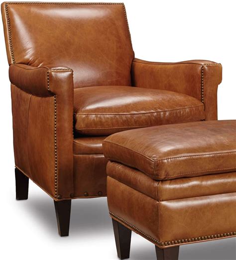 It offers great comfort due to a cambered backrest and a foldable footrest. Jilian Brown Leather Club Chair from Hooker | Coleman ...