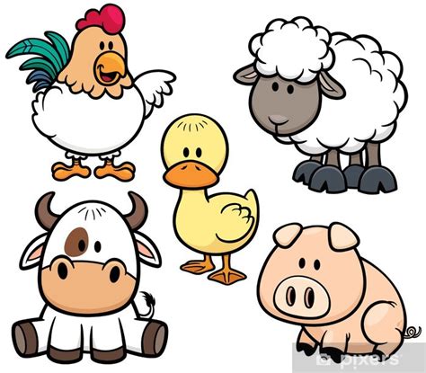 Fototapete Vektor Illustration Von Cartoon Tiere Bauernhof Set Pixersch