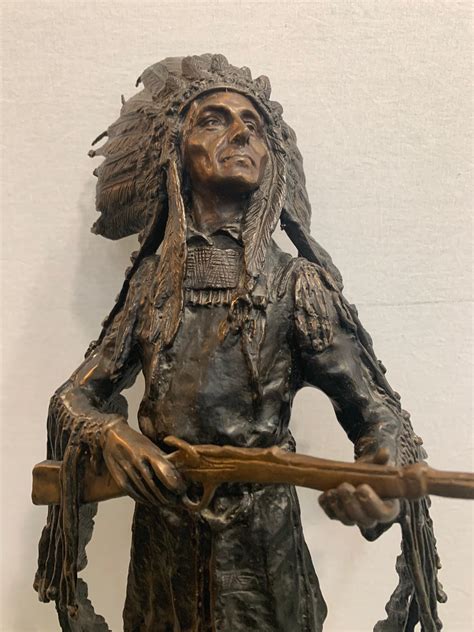 Bronze Statue Sculpture Of American Indian Chief Signed Carl Kauba At 1stdibs