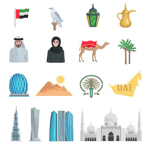 United Arab Emirates Flat Icons 473123 Vector Art At Vecteezy