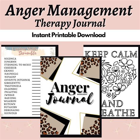 Anger Management Digital Journal Anger Prompts Coping Etsy