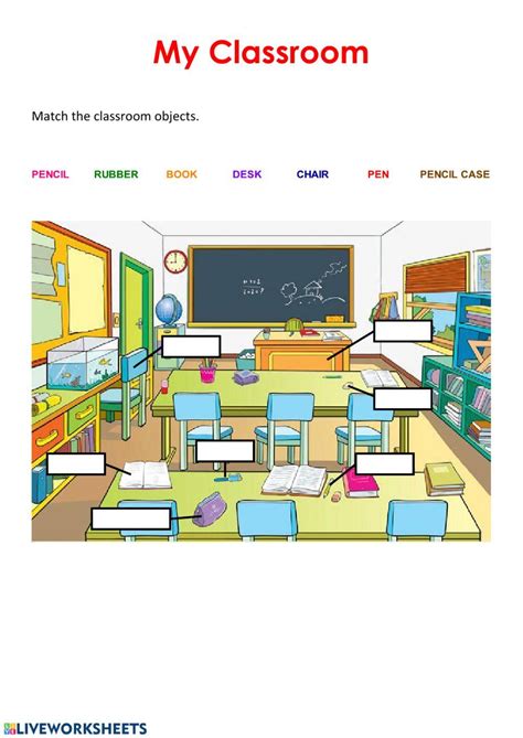 My Classroom Interactive Worksheet English Lessons For Kids