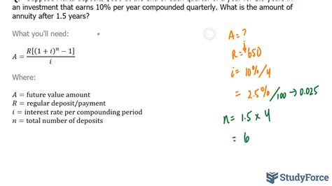 Calculate Ordinary Annuity Accumulate Value When Compounded Quarterly