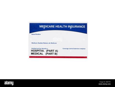 Medicare Health Insurance Card Isolated On White Stock Photo Alamy