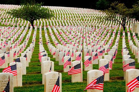 Memorial Day Graves Flags In Soldiers Prepare Arlington Cemetery For