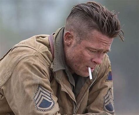 Brad Pitt Fury Haircut Dapper Undercut Hairstyle Laboratory
