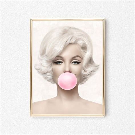 Marilyn Monroe Pink Bubble Gum Print Bubblegum Poster Etsy In 2021