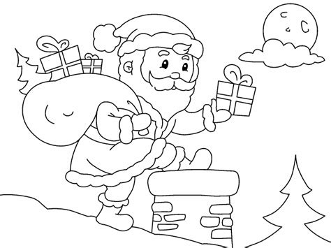 They can paint the body of the steam engine in blue and red with light gray for his face. Santa Delivering Gifts coloring page - Coloring Pages 4 U