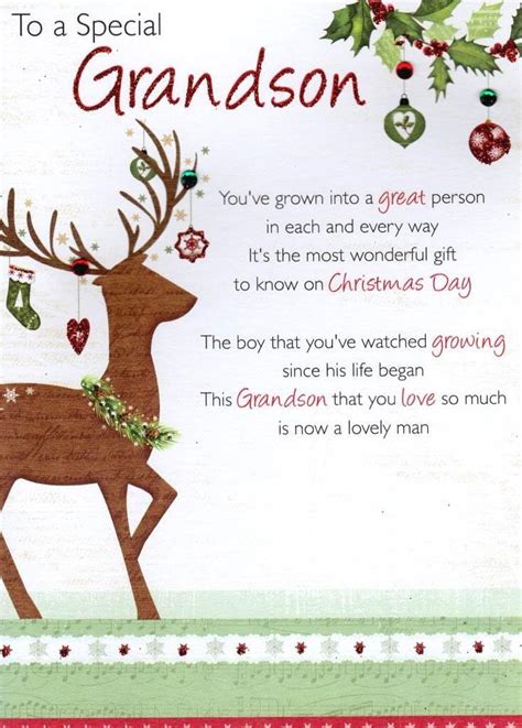 To A Special Grandson Christmas Greeting Card Traditional Cards Lovely