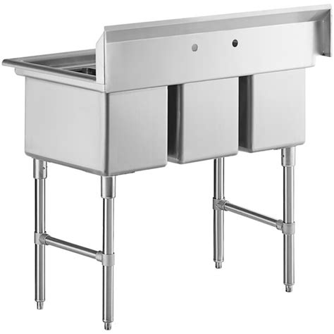 Regency 45 16 Gauge Stainless Steel Three Compartment Commercial Sink