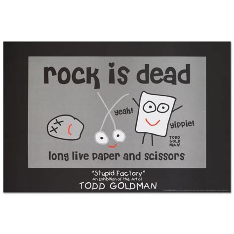 Todd Goldman Rock Is Dead Fine Art 24x36 Lithograph Poster Pristine