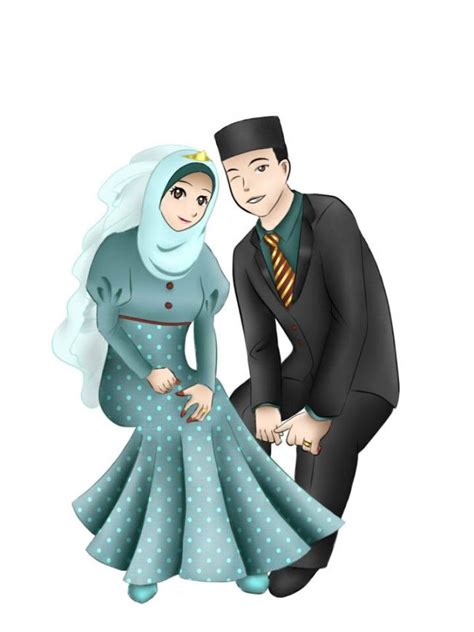Muslim Newly Wed Couple Manga And Anime Style Drawing Muslim Couple