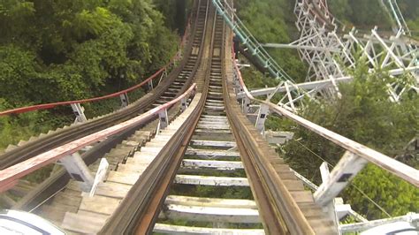 Kennywood Thunderbolt Wooden Roller Coaster Pov Pittsburgh Pa On Ride