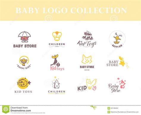 Vector Collection Of Baby Logo Stock Vector Image 62148404