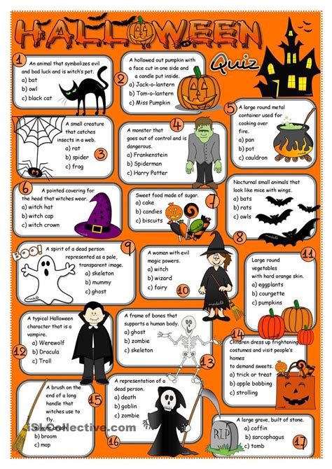 Halloween Quiz Halloween Quiz Halloween Worksheets Halloween Vocabulary