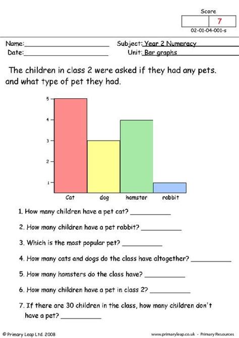 Each worksheet has 4 problems reading a chart and matching it to a graph. Year 2 maths - Bar graphs worksheet. This activity asks ...