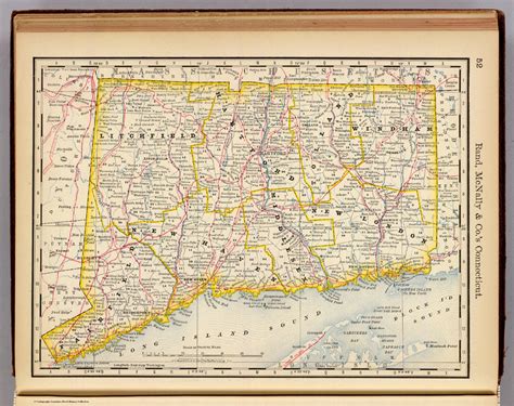 Rand Mcnally And Cos Connecticut Rand Mcnally And Co Relief Plate