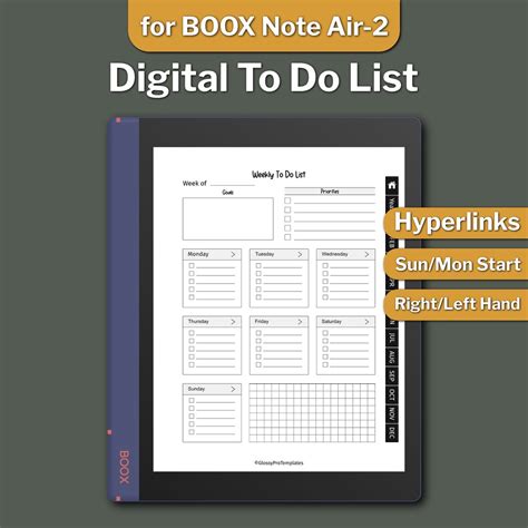 Boox Note Air 2 To Do List To Do List Templates Daily To Dolist Boox