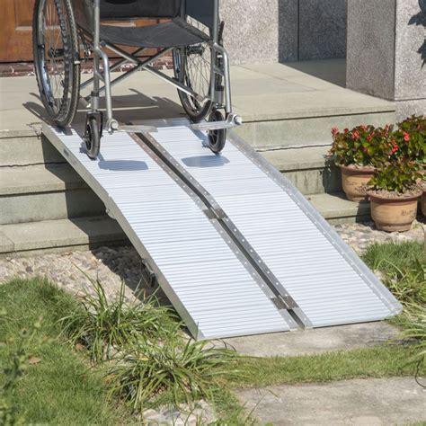 6ft Wheelchair Ramp Stairs Ramps Easy Carrier Portable And Compact Silver