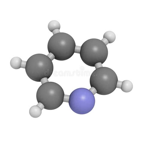 Pyridine Chemical Solvent Molecule Stock Illustration Illustration Of