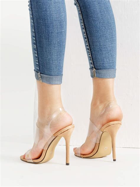 Clear Strap Stiletto Sandals Shein Sheinside