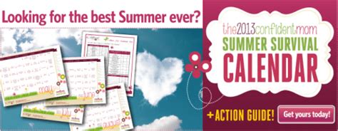 2013 Summer Survival Calendar Is Here The Confident Mom