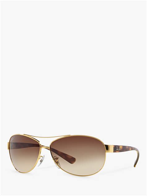Ray Ban Rb3386 Men S Aviator Sunglasses Arista Gold Brown Gradient At John Lewis And Partners