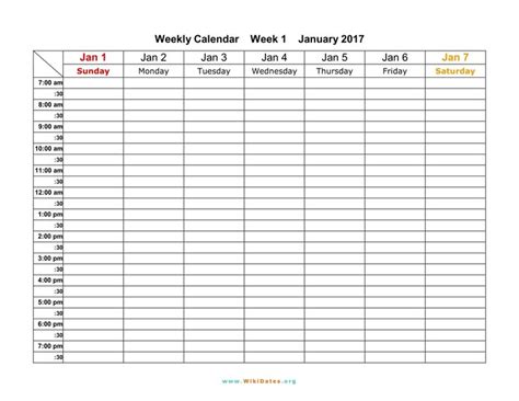 8 Week Calendar Template Pdf Weekly Calendar Template Work Week